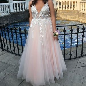 Jovani blush pink prom dress
